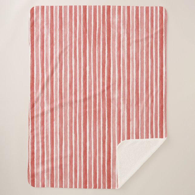 Couverture Sherpa Pink Red White Cane Stripes Christmas (Devant)