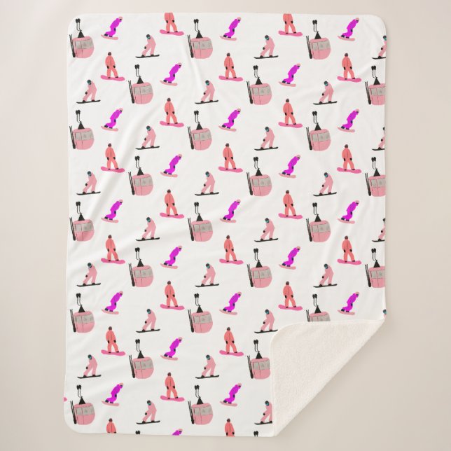 Couverture Sherpa Pink Snowboard (Devant)