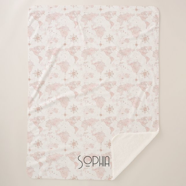 Couverture Sherpa Pink World Map (Devant)