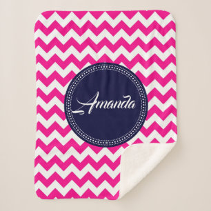 Couverture Sherpa Pink Zigzag Chevron Motif sans couture