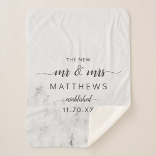 Couverture Sherpa Pins congelés Rustique Le Nouveau M & Mme Newlywed