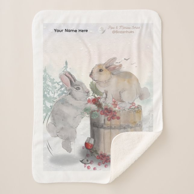 Couverture Sherpa "Pipa & Marlow" Boganhues print (Devant)