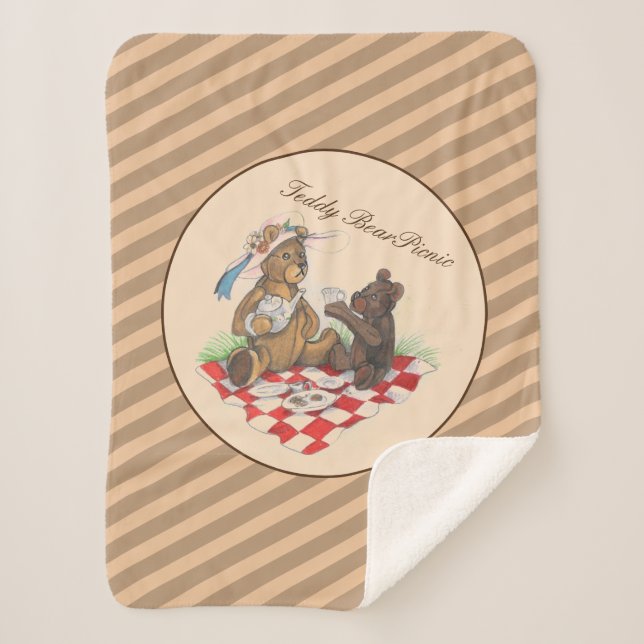 Couverture Sherpa Pique-nique Teddy Bear (Devant)