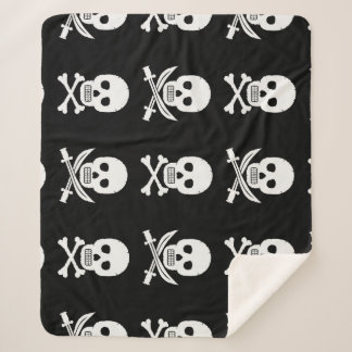 Couverture Sherpa Pirate Skuls Crossbones Motif sans couture