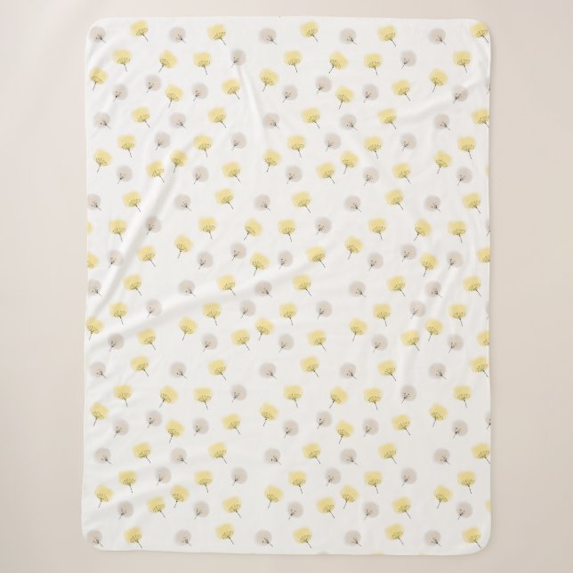 Couverture Sherpa Pissenlits flottants, aquarelle  (Devant)