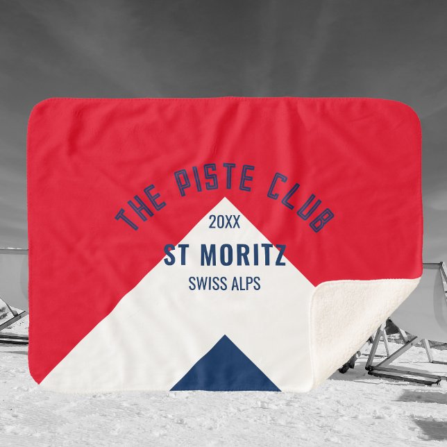 Couverture Sherpa Piste Club Red Navy Custom Winter Ski (Créateur téléchargé)