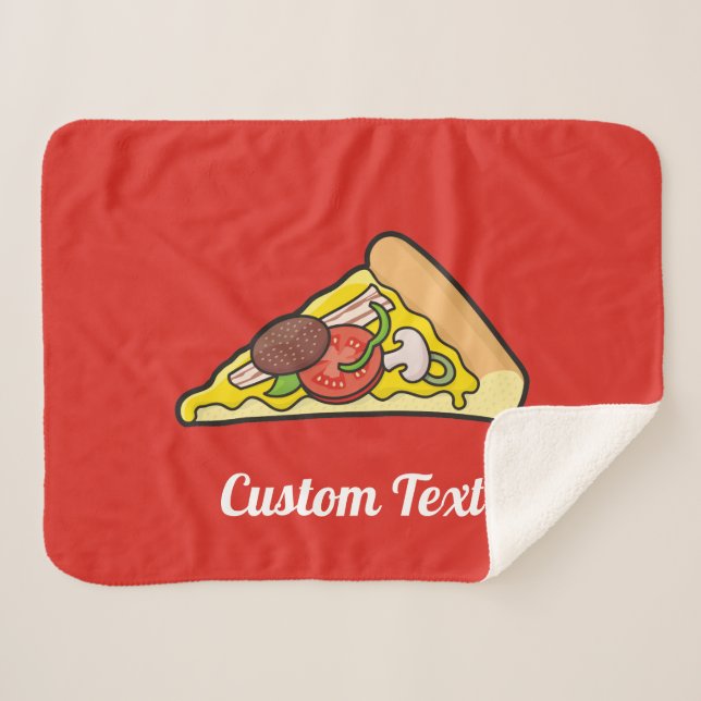 Couverture Sherpa Pizza Slice Sherpa Blanche (Devant (Horizontal))