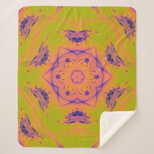 Couverture Sherpa Plage Coucher de soleil Dégradé Mandela (Devant)