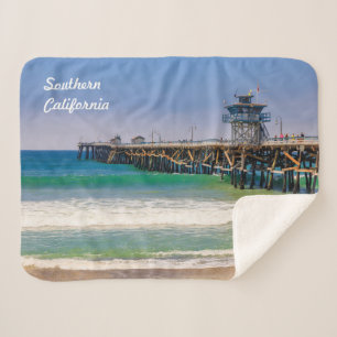 Couverture Sherpa Plage de Californie du Sud et jetée à San Clemente