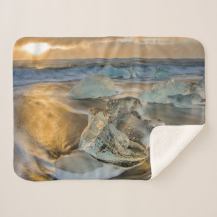 Couverture Sherpa Plage de sable noir   Jokulsarlon sud de l'Islande