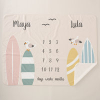 Plage Surfer Twins Milestone Baby