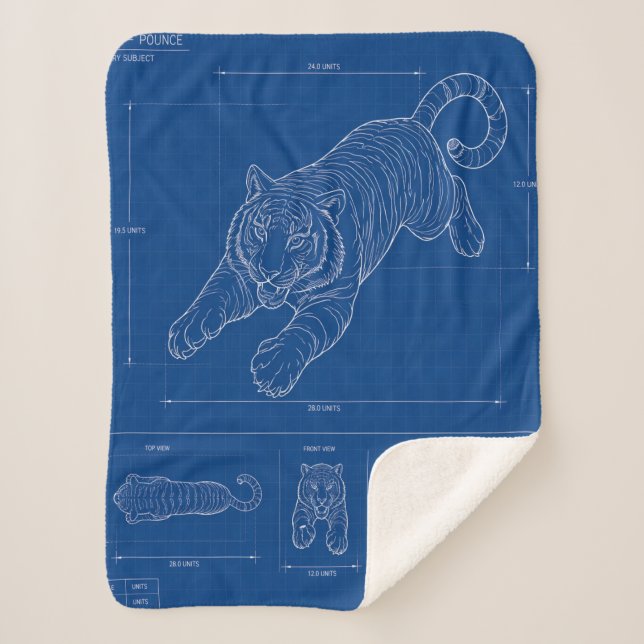 Couverture Sherpa Plan de saut de tigre – Affiche de ligne technique (Devant)