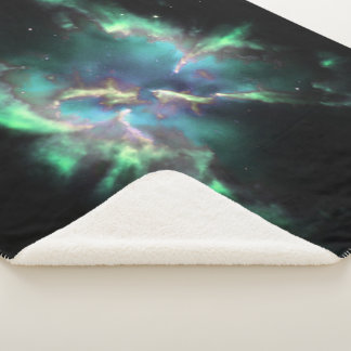 Couverture Sherpa Planétaire Nebula Vert Menthe Pervenche Fleece Bla