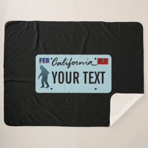 Couverture Sherpa Plaque d'immatriculation California Sasquatch