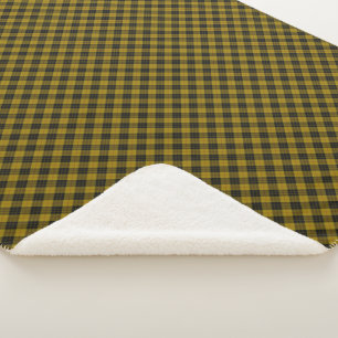 Couverture Sherpa Plaque noire jaune tartan MacLeod