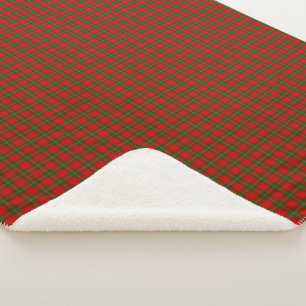 Couverture Sherpa Plaque vert rouge de tartan MacGregor