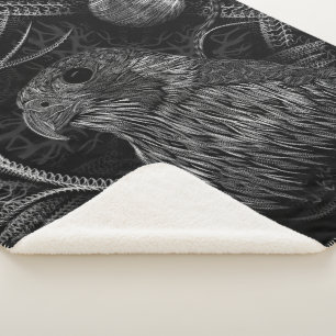 Couverture Sherpa Pleine lune de faucon