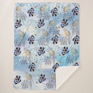 Couverture Sherpa Plumes d'Oiseau Exotique-Parrot