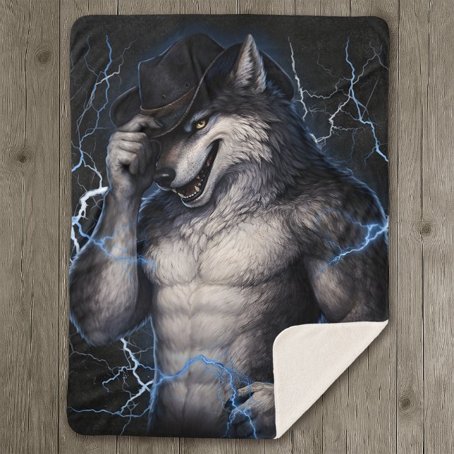 Couverture Sherpa Plus de Monsieur Gentil Mec Drôle de Mème de Loup  (Créateur téléchargé)