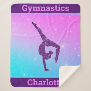 Couverture Sherpa Poignée de gymnastique féminine violet Aqua person