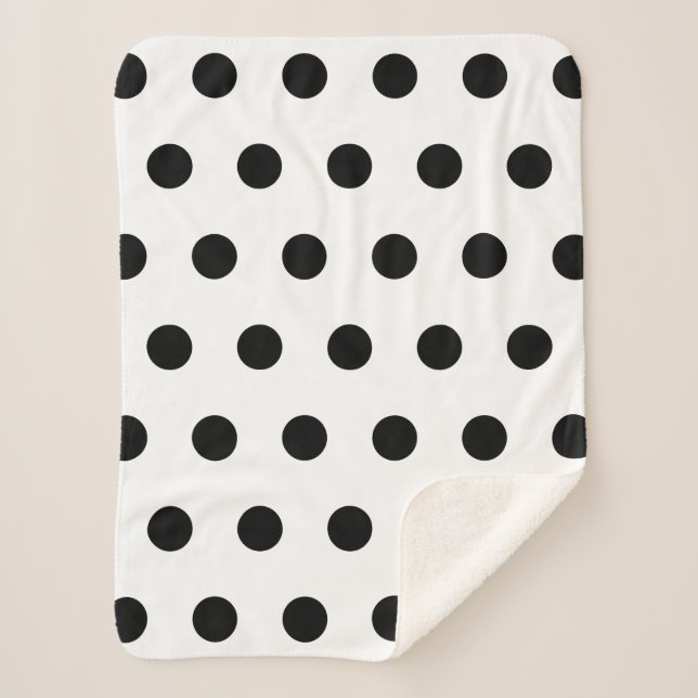 Couverture Sherpa Point Polka noir et blanc (Devant)