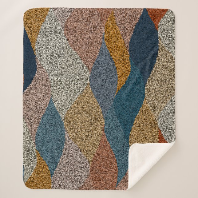 Couverture Sherpa Pointe Polka : Textile Vintage. (Devant)