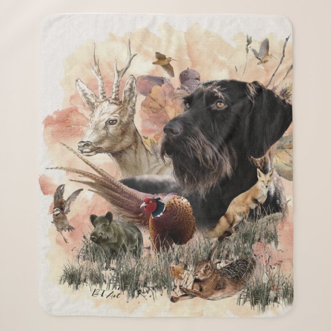 Couverture Sherpa Pointer à poil dur allemand (Devant)