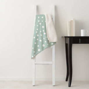 Couverture Sherpa Points Dalmatiens verts, Points Dalmatiens, Pots D