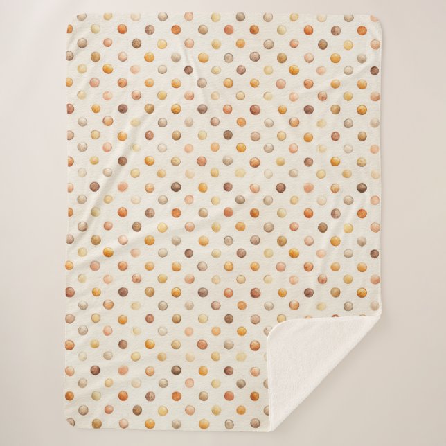Couverture Sherpa Points de Latte Citrouille Pêche (Devant)