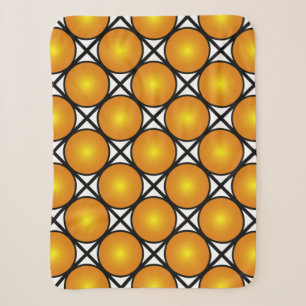 Couverture Sherpa Points dorés lumineux Motif de treillis noir et bl