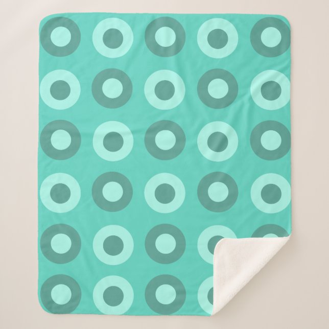 Couverture Sherpa Points MiSiècle Rétro Turquoise (Devant)