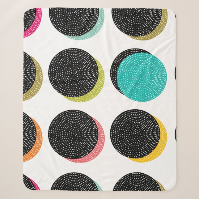 Couverture Sherpa Pois abstraits décoratifs dans le style (Devant)