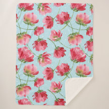 Pois  de fleurs d'aquarelle rouge de Crimson