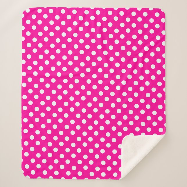 Couverture Sherpa pois en rose fluorescent  (Devant)