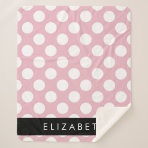 Couverture Sherpa Pois roses, Motif Pointe Polka, Votre Nom