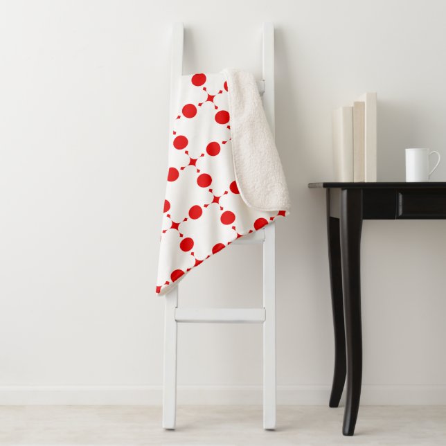 Couverture Sherpa Pois rouges, Motif à points polka, points, pointil (En situation)