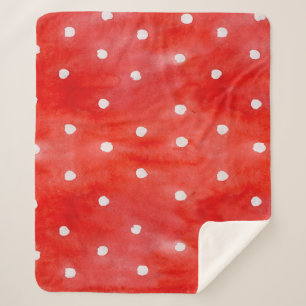 Couverture Sherpa Pois rouges motifs imperméables