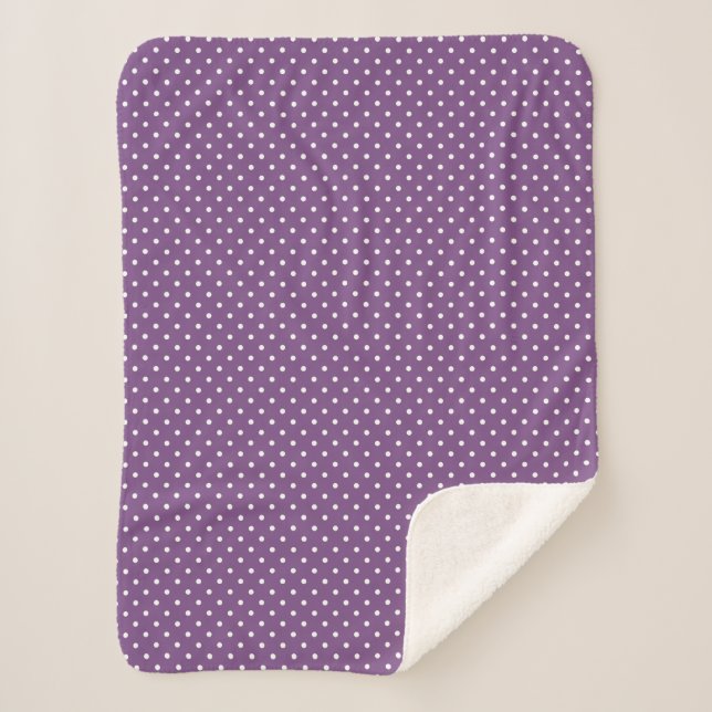 Couverture Sherpa Pois violets modernes (Devant)