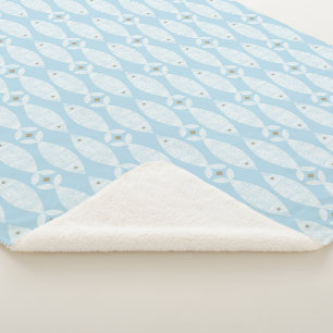 Couverture Sherpa Poisson bleu côtier