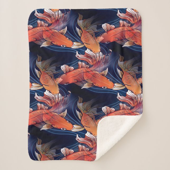 Couverture Sherpa Poisson japonais Koi (Devant)