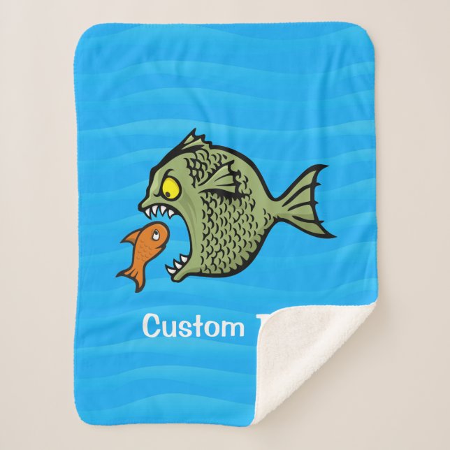 Couverture Sherpa Poisson taupe (Devant)