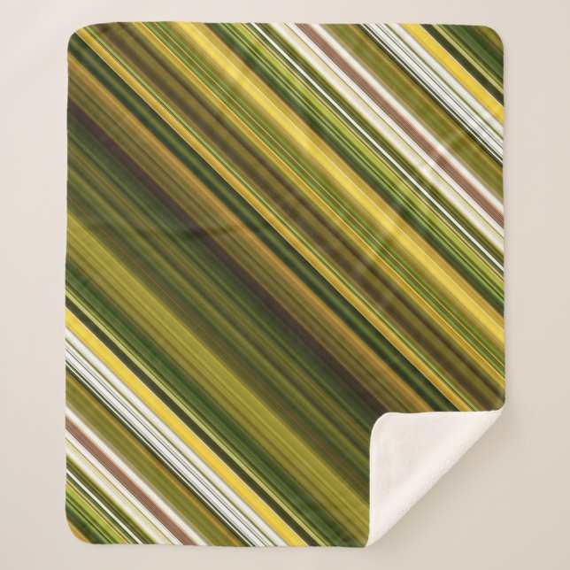 Couverture Sherpa Poissons et verge d'or Bande verte et jaune (Devant)