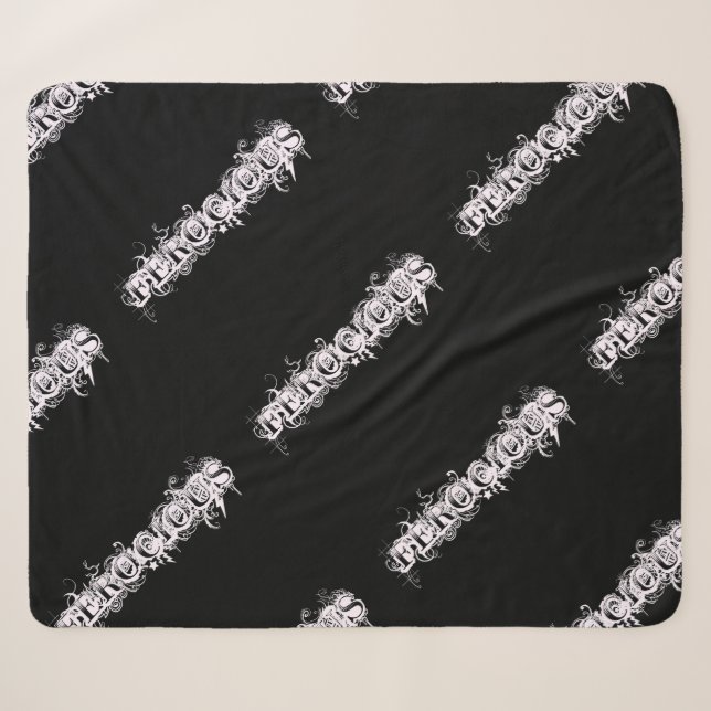 Couverture Sherpa Police de caractères de style tatouage FEROCIOUS (Devant (Horizontal))