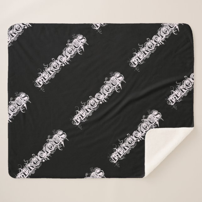 Couverture Sherpa Police de style tatouage féROCIEUX (Devant (Horizontal))