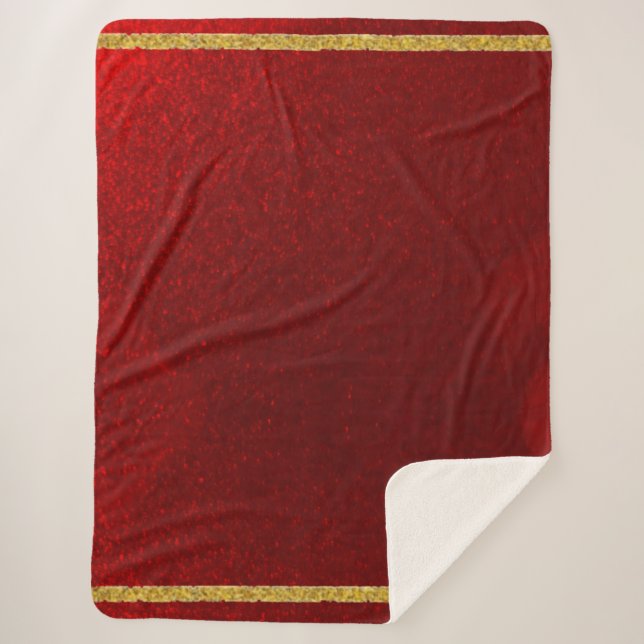 Couverture Sherpa Pommes de Caramel Rouge Or (Devant)