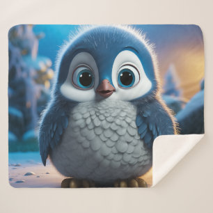 Couverture Sherpa Poncho - Un pingouin doux pour bébé