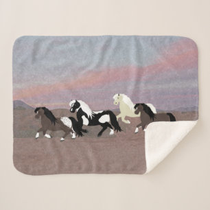 Couverture Sherpa Ponies Sherpa Blanket
