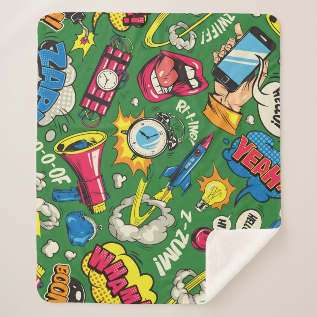 Couverture Sherpa Pop Art : Comic coloré sans joint (Devant)