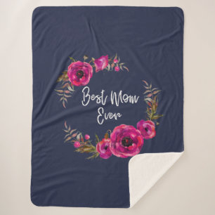 Couverture Sherpa Poppies florales rose Fuchsia Wreath Meilleure mam