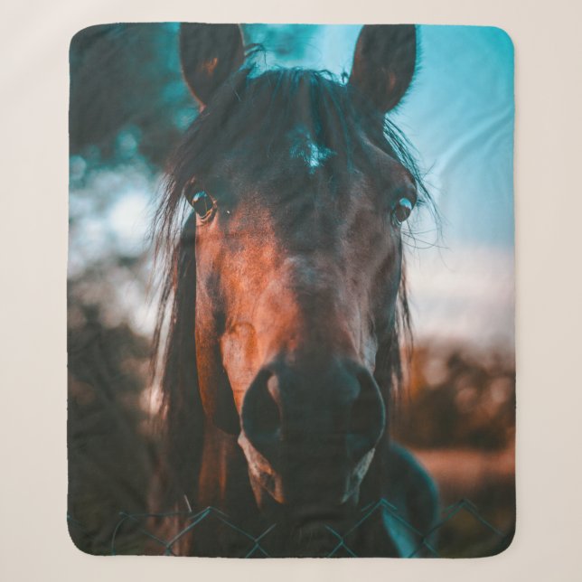 COUVERTURE SHERPA PORTRAIT CHEVAL (Devant)